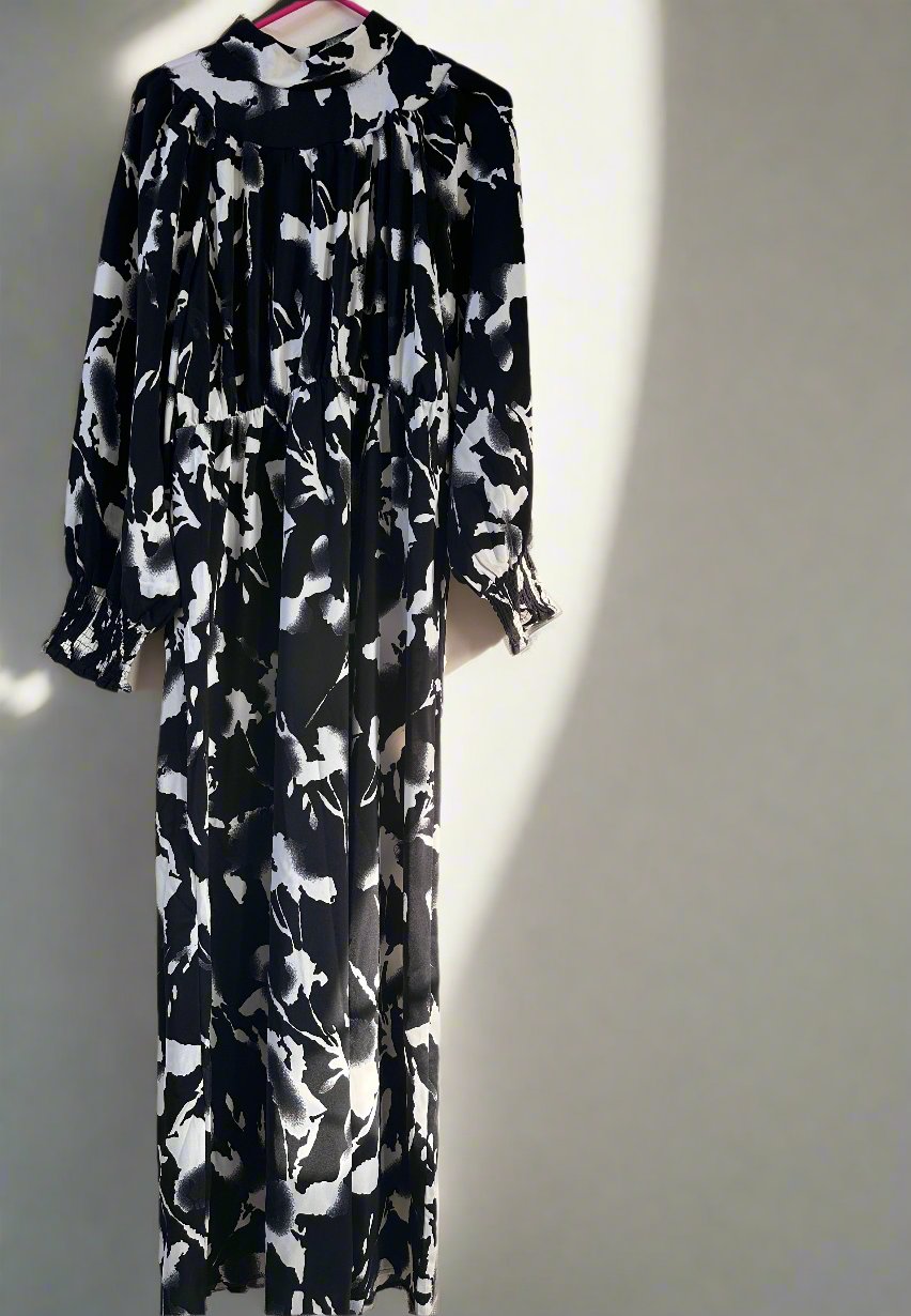 Foral long dress with belt