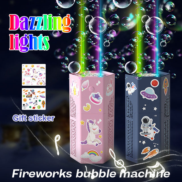 Fireworks Bubble Machine with Lights for Party, Cristmas, New year