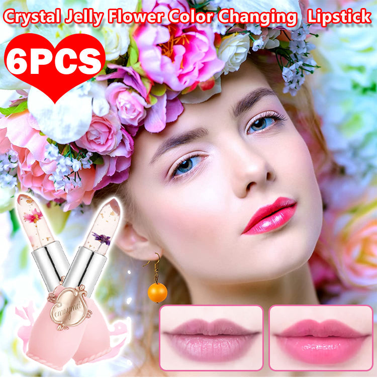 Flower Jelly Lipstick Magic Temperature Color Change Lip Balm 6 pack